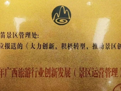 【喜报】恭喜芦笛景区入选“2022年广西旅游景区运营管理创新案例”