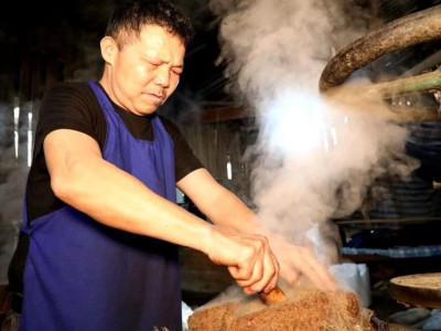 赶榨茶油供市场